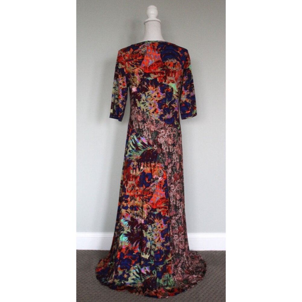 SOFT SURROUNDINGS Estelle Maxi Dress Jersey Knit Mixed Patterns, Size M Medium - Picture 9 of 13